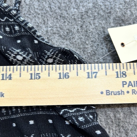 Roxy Mini Dress Women's Small Windy Fly Away Print Black White Ethereal Boho - Picture 7 of 12